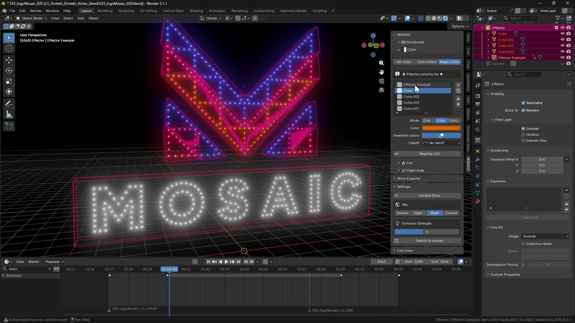 Mosaic : logiciel de création de spectacles de drones